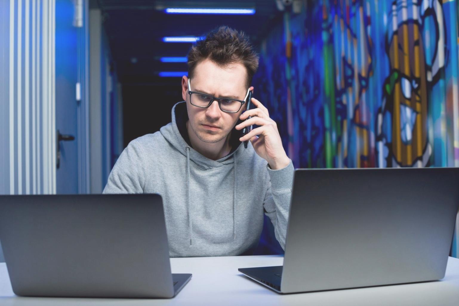 Instructor preparing session materials for a live webinar